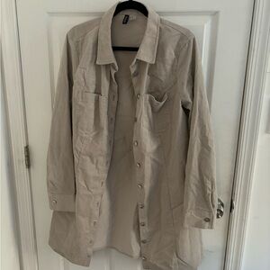 MOVING SALE LONG SLEEVE CREAM CORDUROY BUTTON UP DRESS